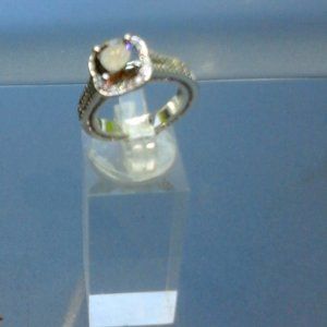 peridot and white topaz fashion wedding ring